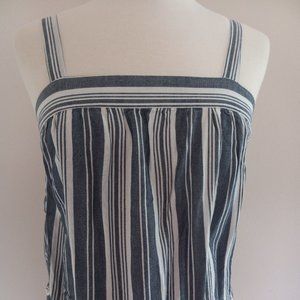 White and Blue Striped Tank top. XS